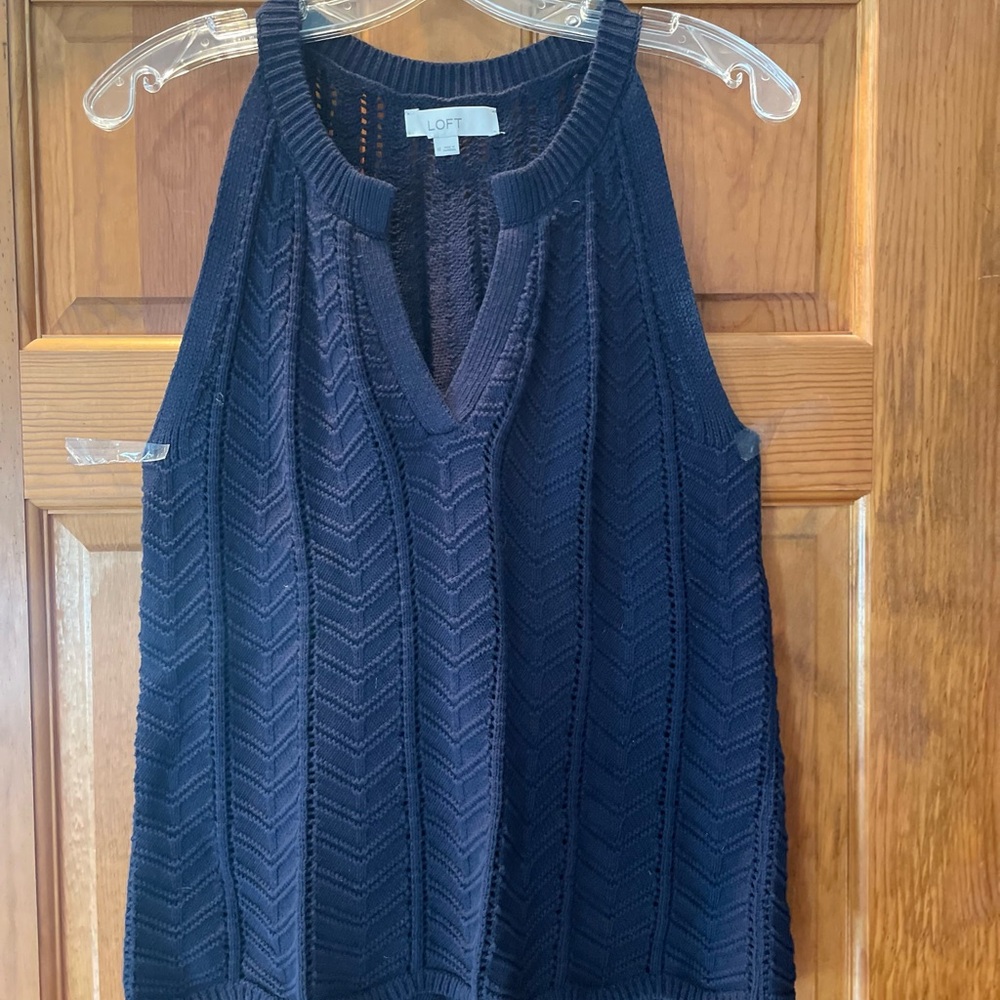 LOFT Navy Sleeveless Women's Top